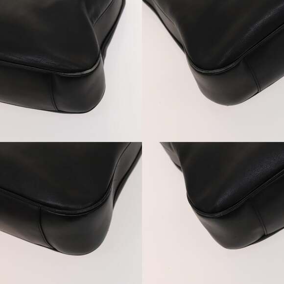 GUCCI Bamboo Hand Bag Leather Black Gold 001 1998 001 1998 - Picture 10 of 12